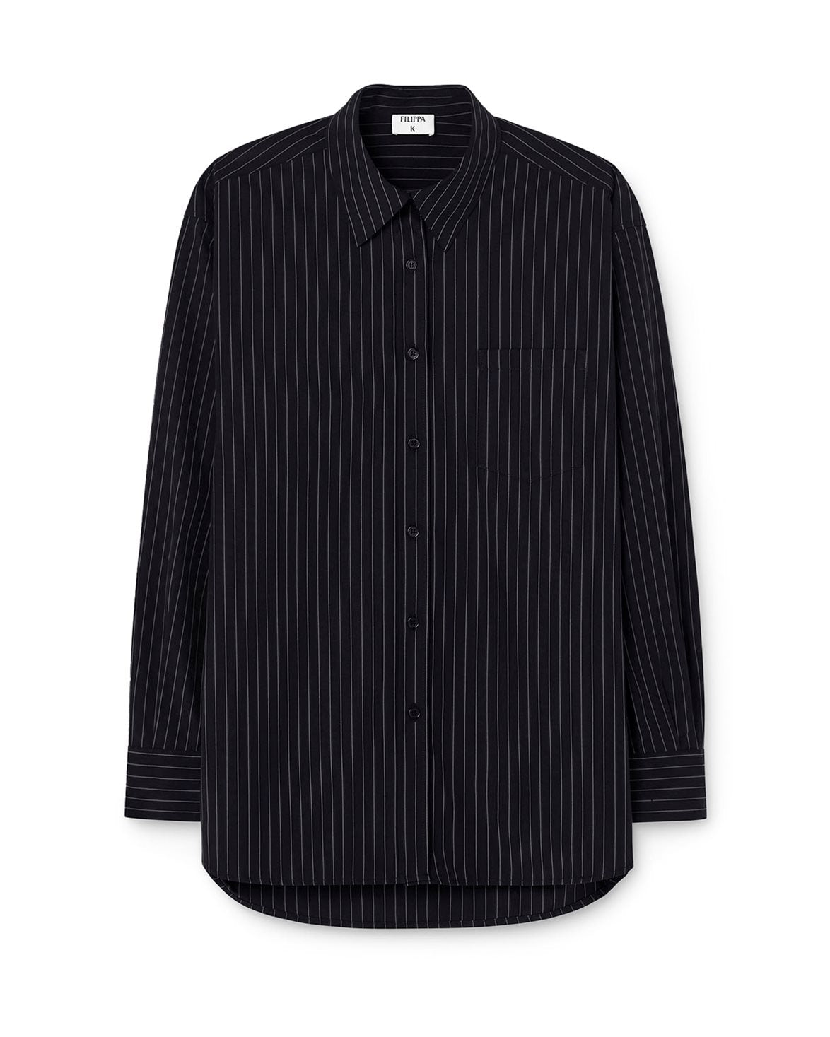 Sammy Poplin Pinstripe Shirt Anthracite Pinstripe
