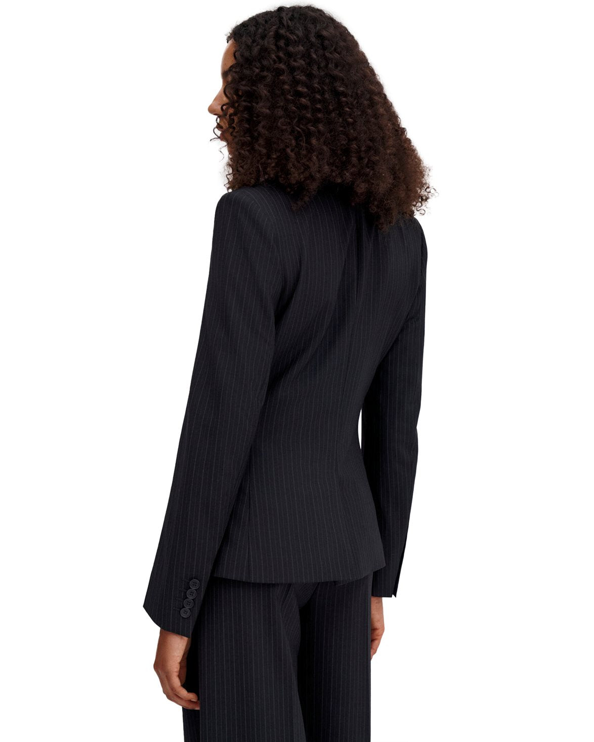 Sasha Pinstripe Blazer Black