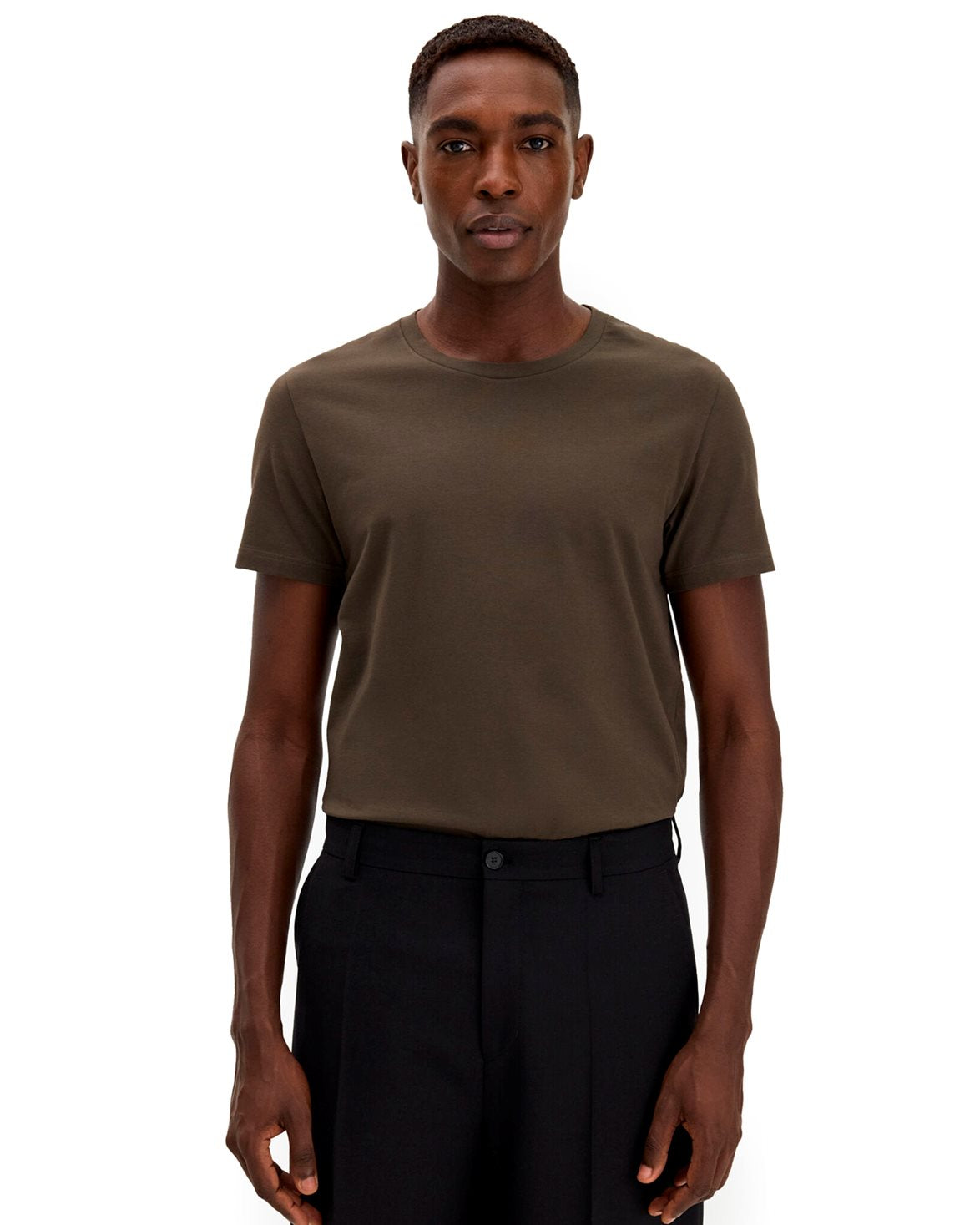 Stretch Cotton Tee Ebony Brown