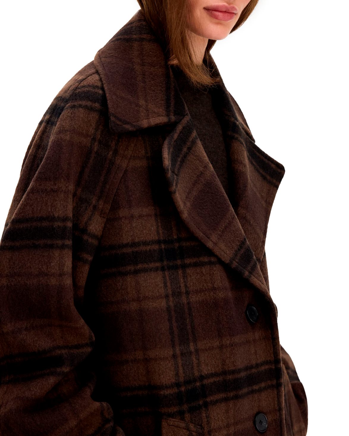 Vanessa Vented Check Coat Brown Check