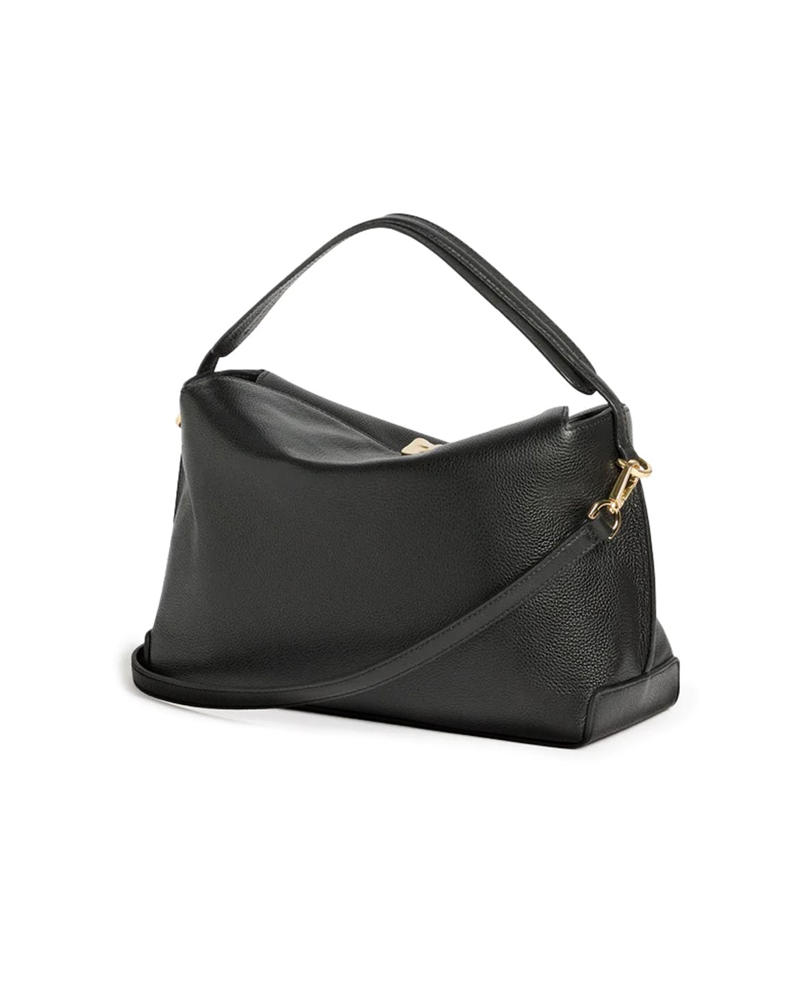 Hanna Grande Handbag Black Grained Leather