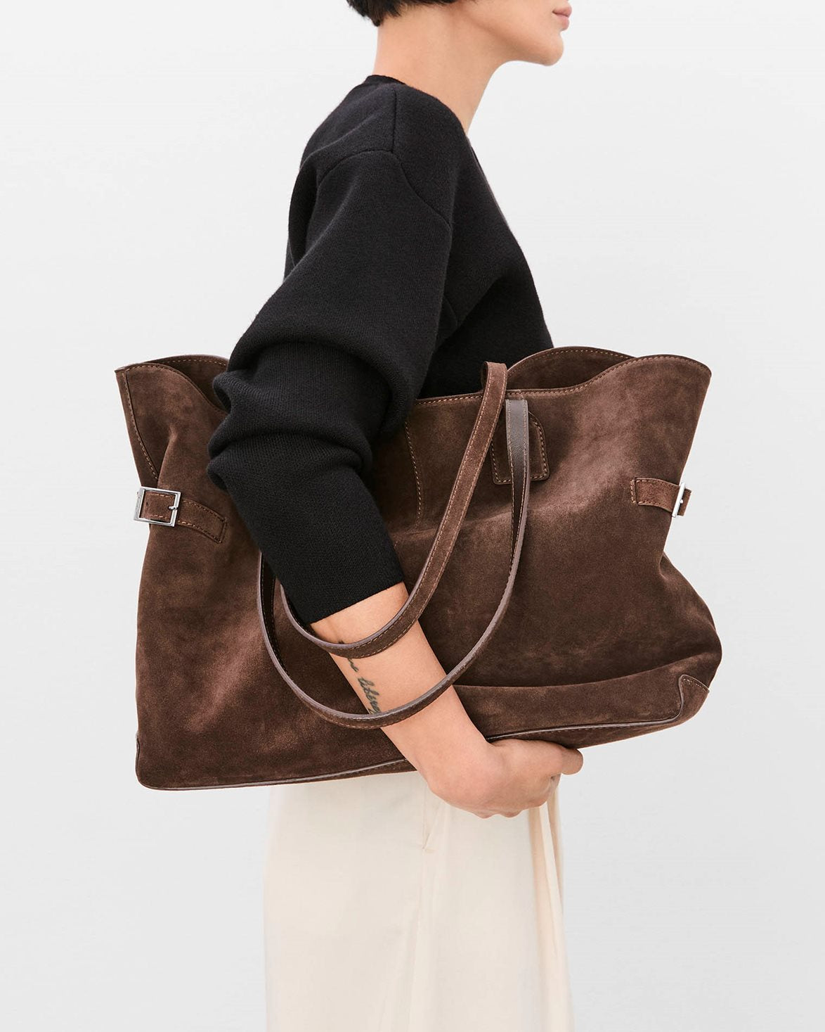 Lesley Tote Suede Chocolate