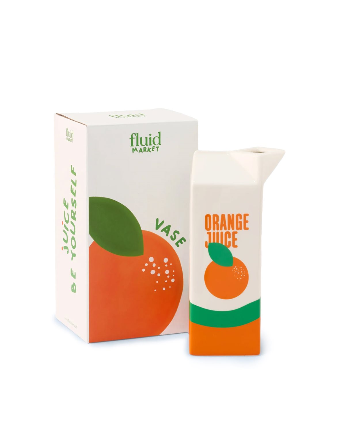 Vase Orange Juice Orange/White