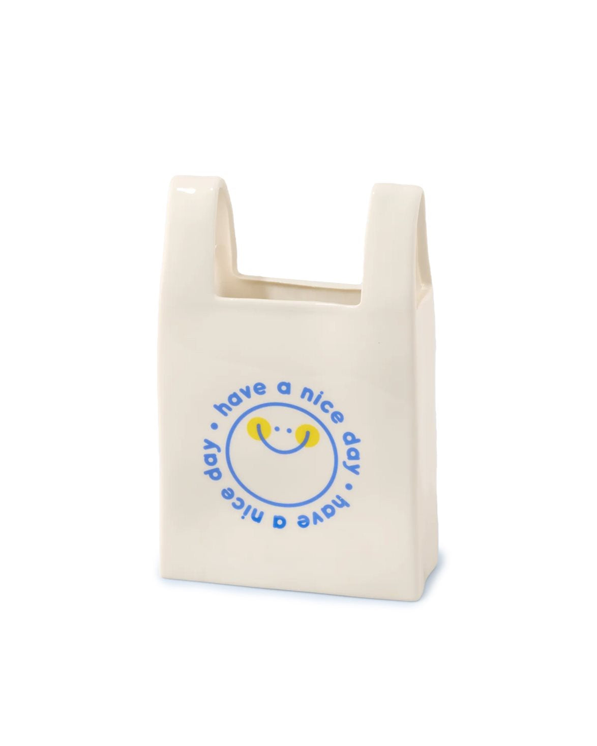 Vase Plastic Bag White/Blue