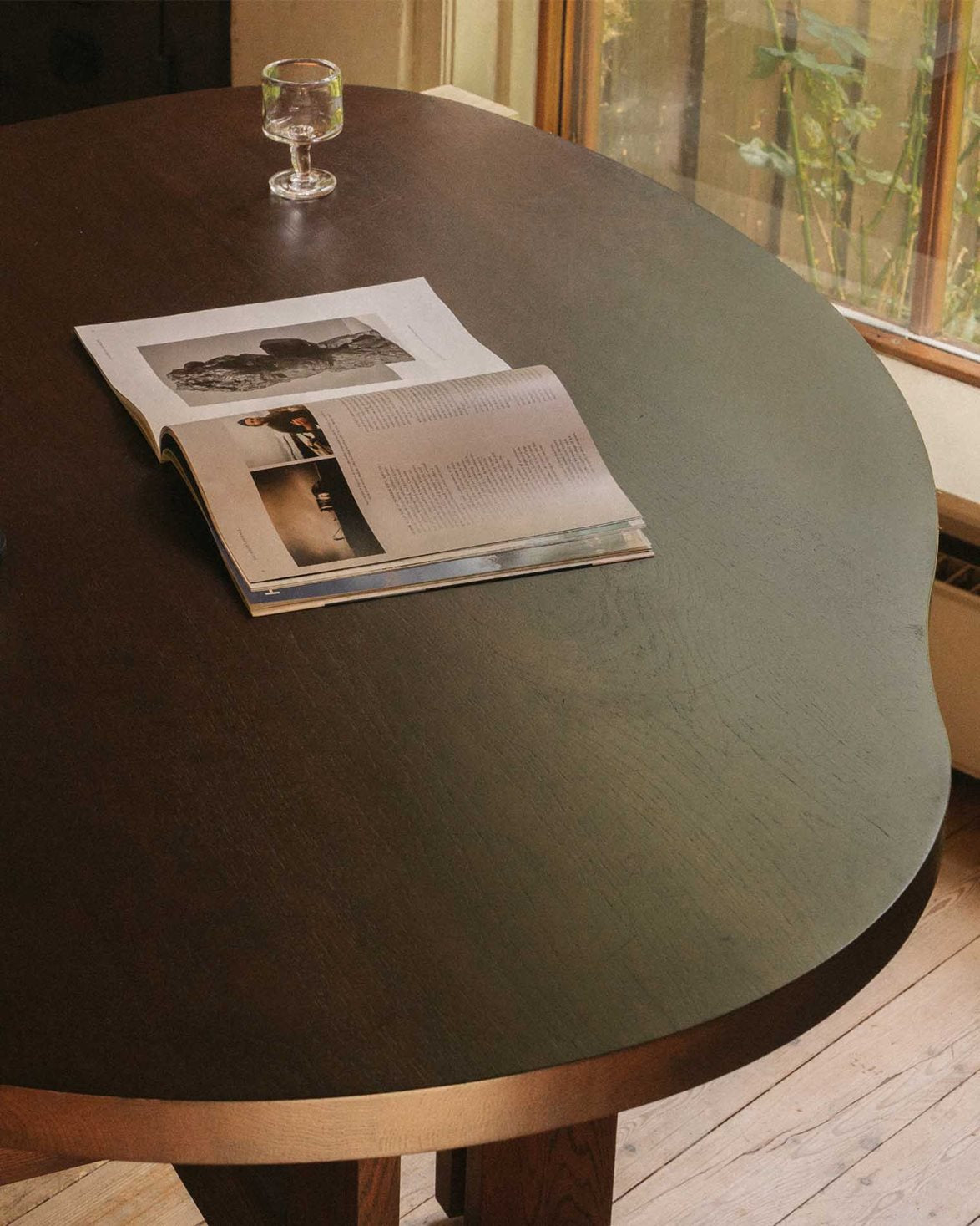 Farmhouse Trestle Table Pond Dark Oak