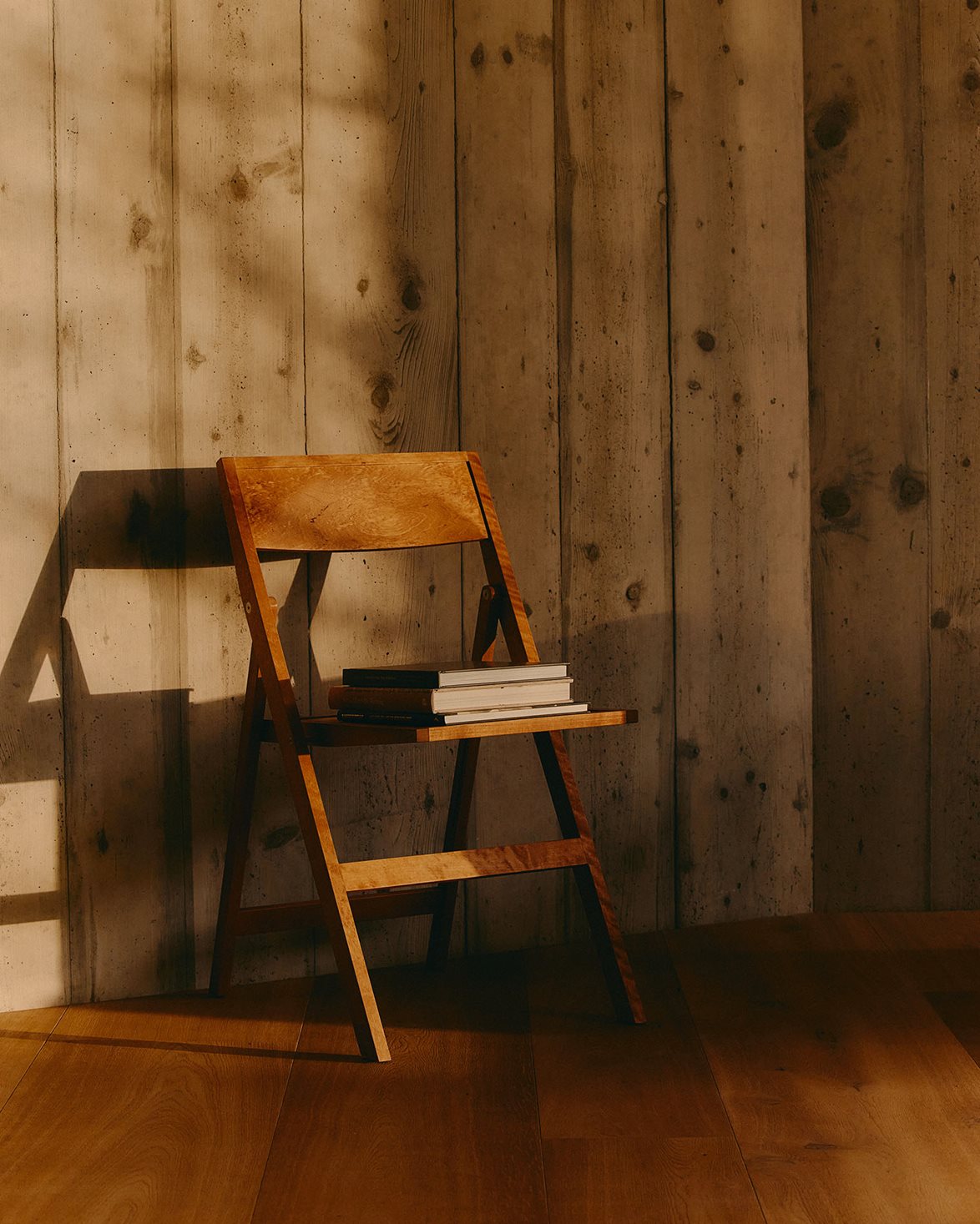 Folding Flat Chair Warm Brown Birch