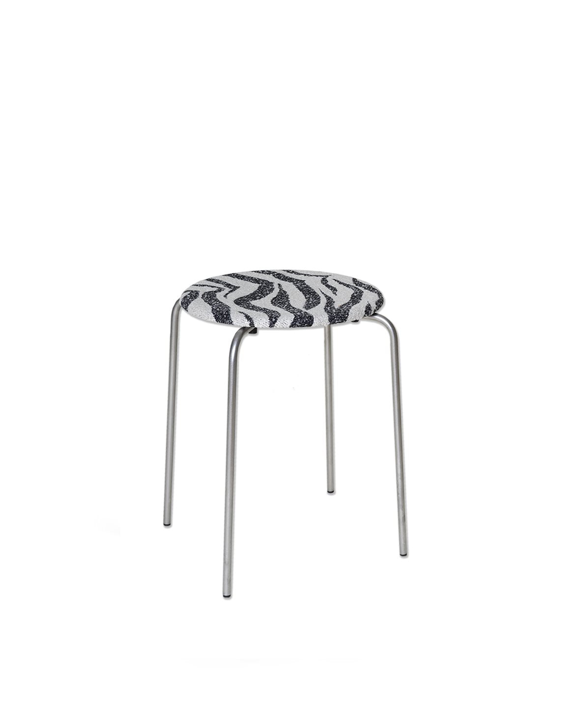 Petit Rond Stool Zebra/Stainless Steel