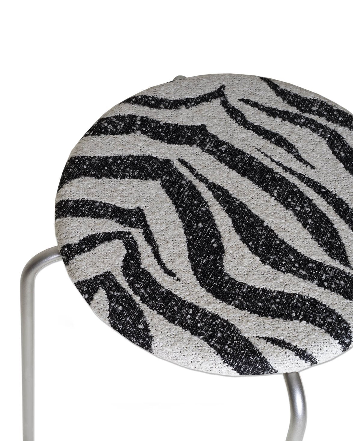 Petit Rond Stool Zebra/Stainless Steel