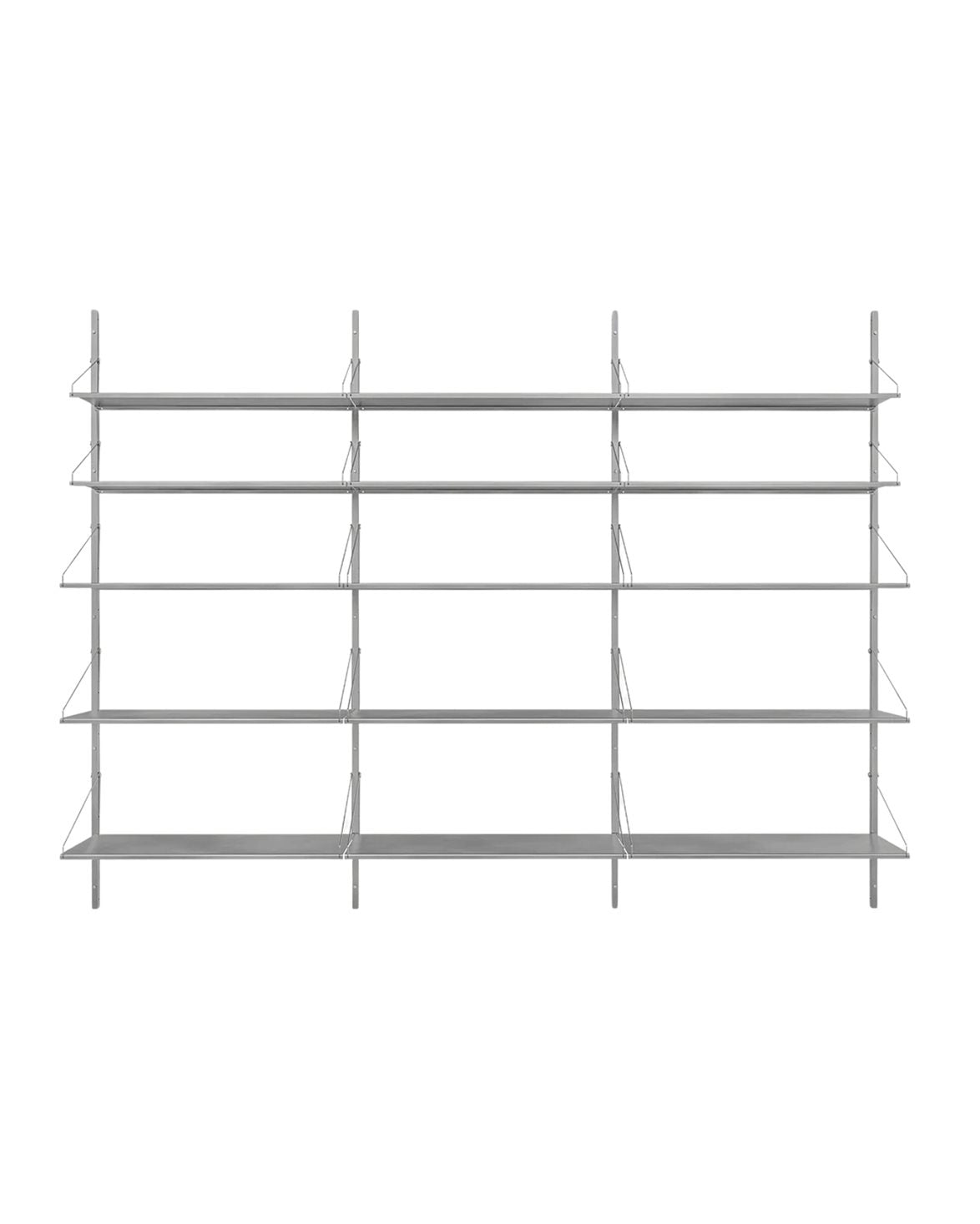 Shelf Library H1852 Triple Section Stainless Steel