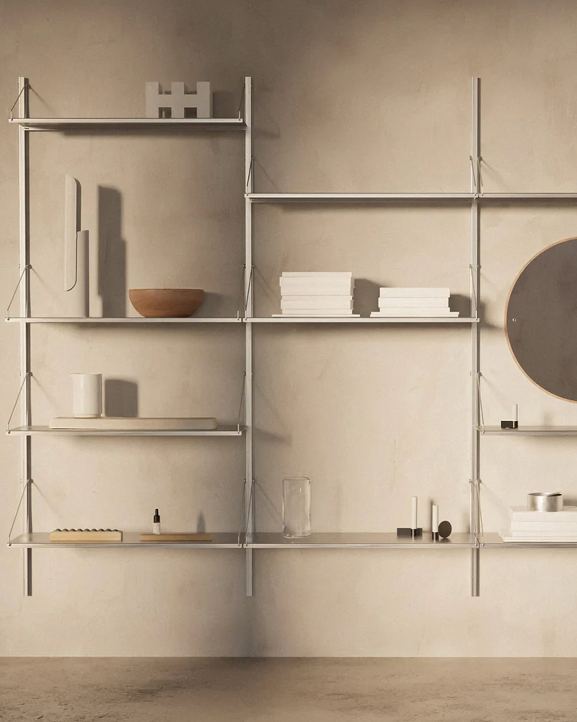 Shelf Library H1852 Triple Section Stainless Steel