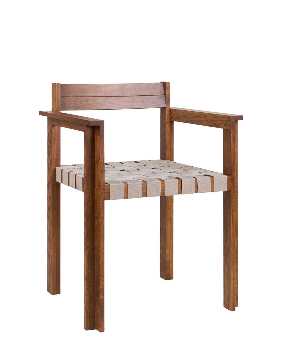 Symmetry Armrest Chair Honey Ash Wood/Oat Fabric