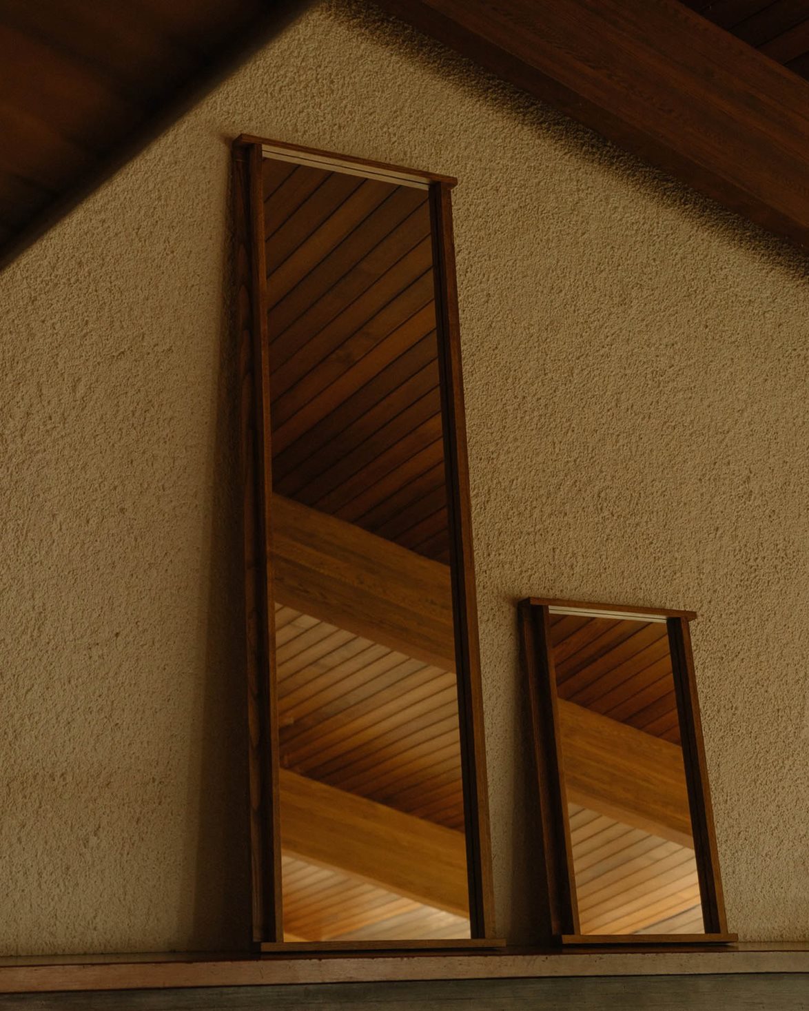 Symmetry Mirror Large Honey Ash Wood