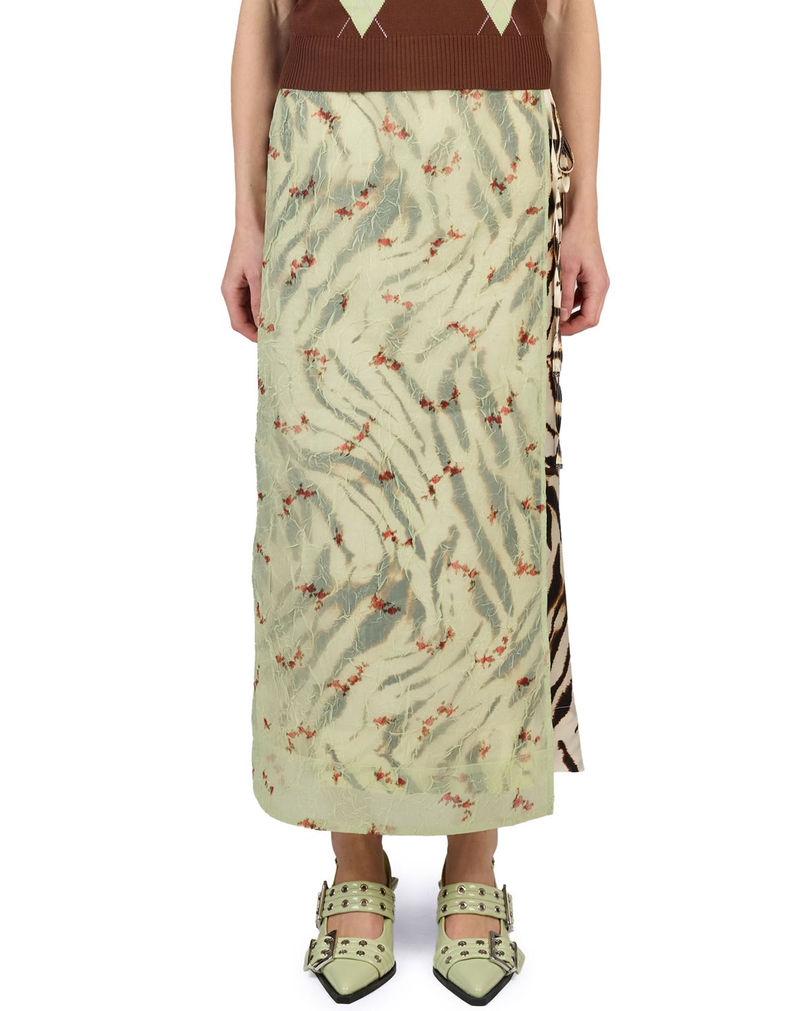 Printed Shibori Organza Skirt Seedling