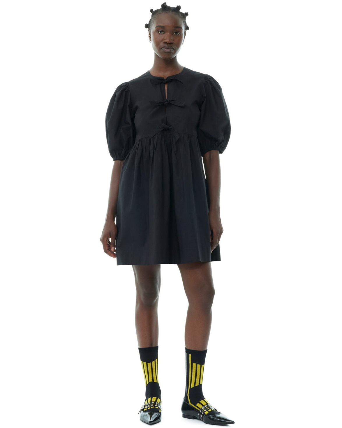 Tie String Mini Dress Black