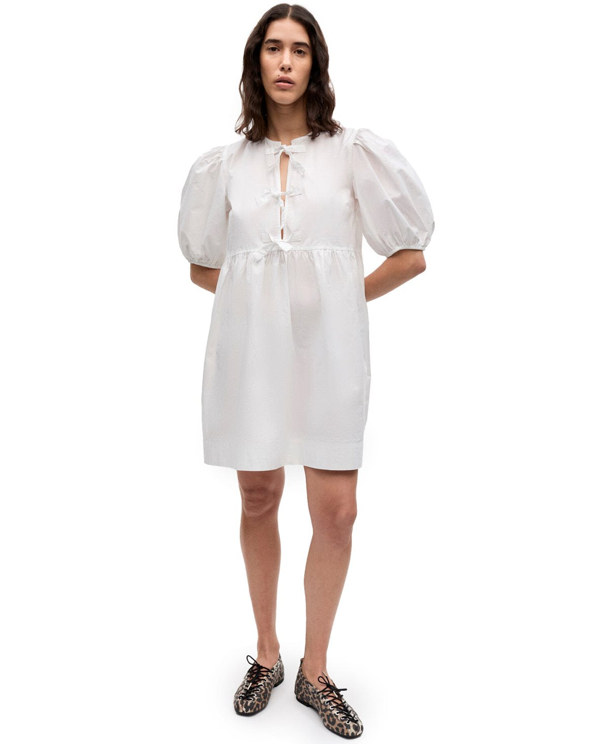 Tie String Mini Dress Bright White