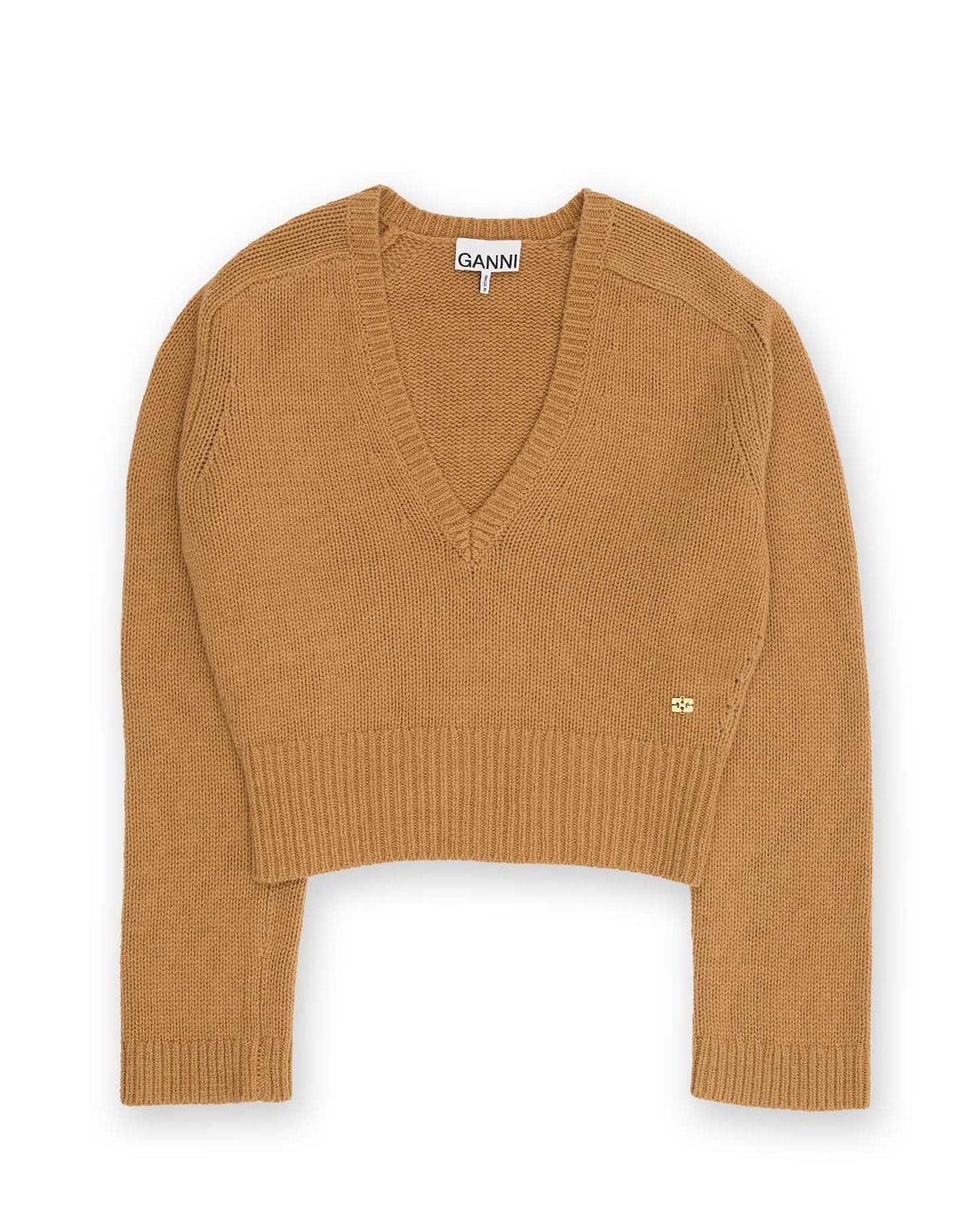 Wool Yak Mix Deep V-Neck Tiger's Eye