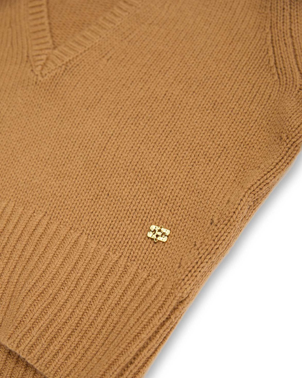 Wool Yak Mix Deep V-Neck Tiger's Eye