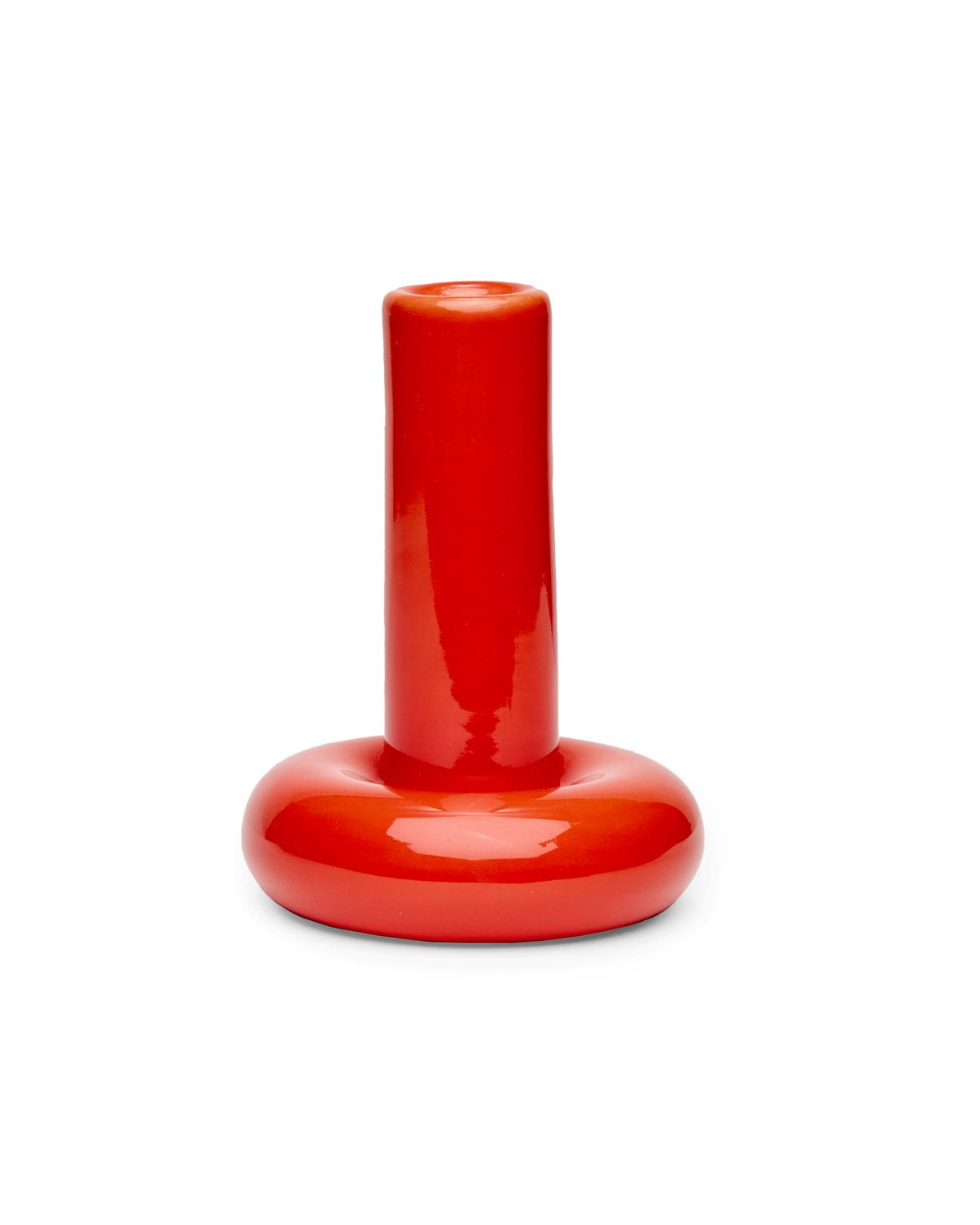 Chunky Candle Holder Mid Red