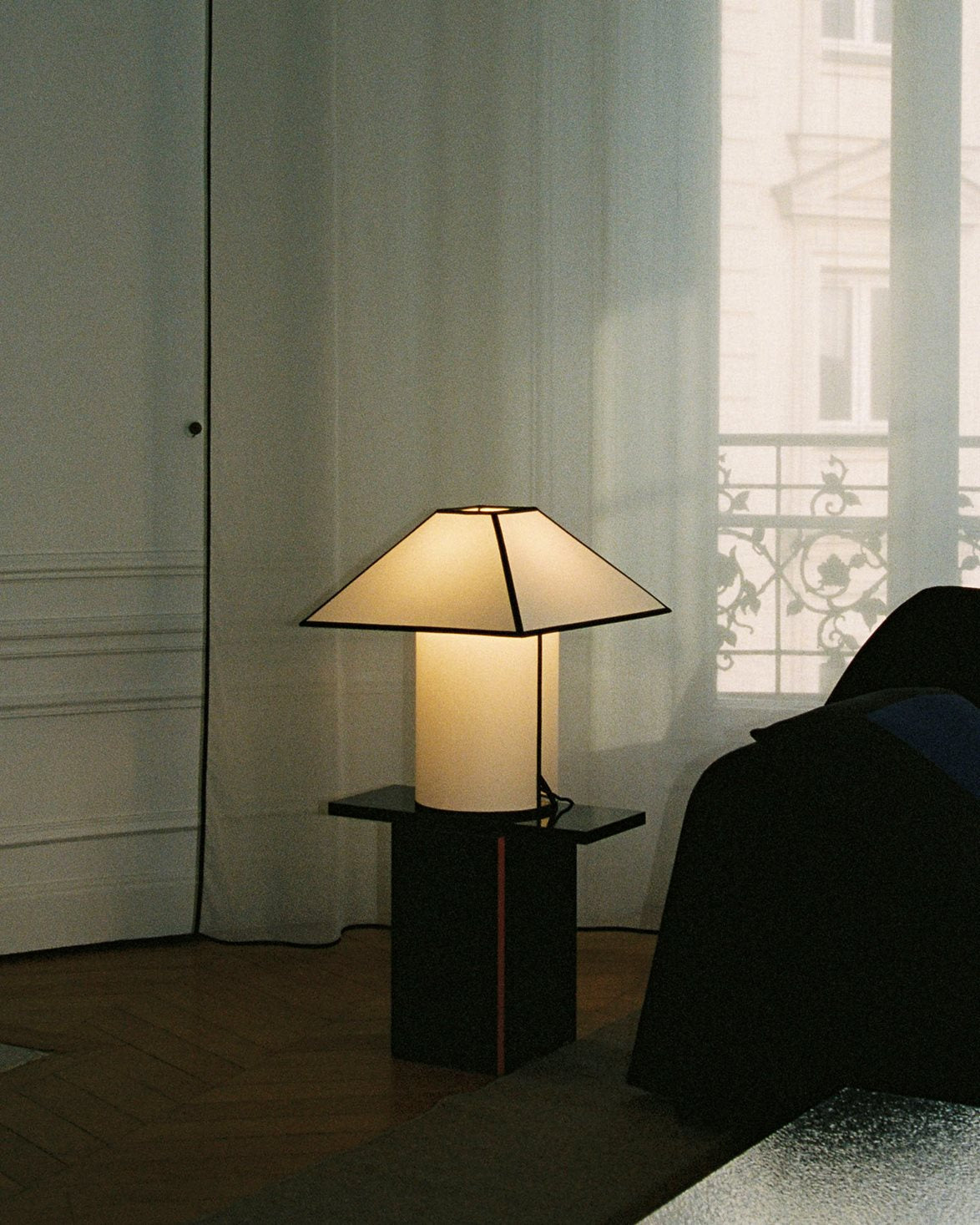 Ava Pyramid Table Lamp 45 Cm White