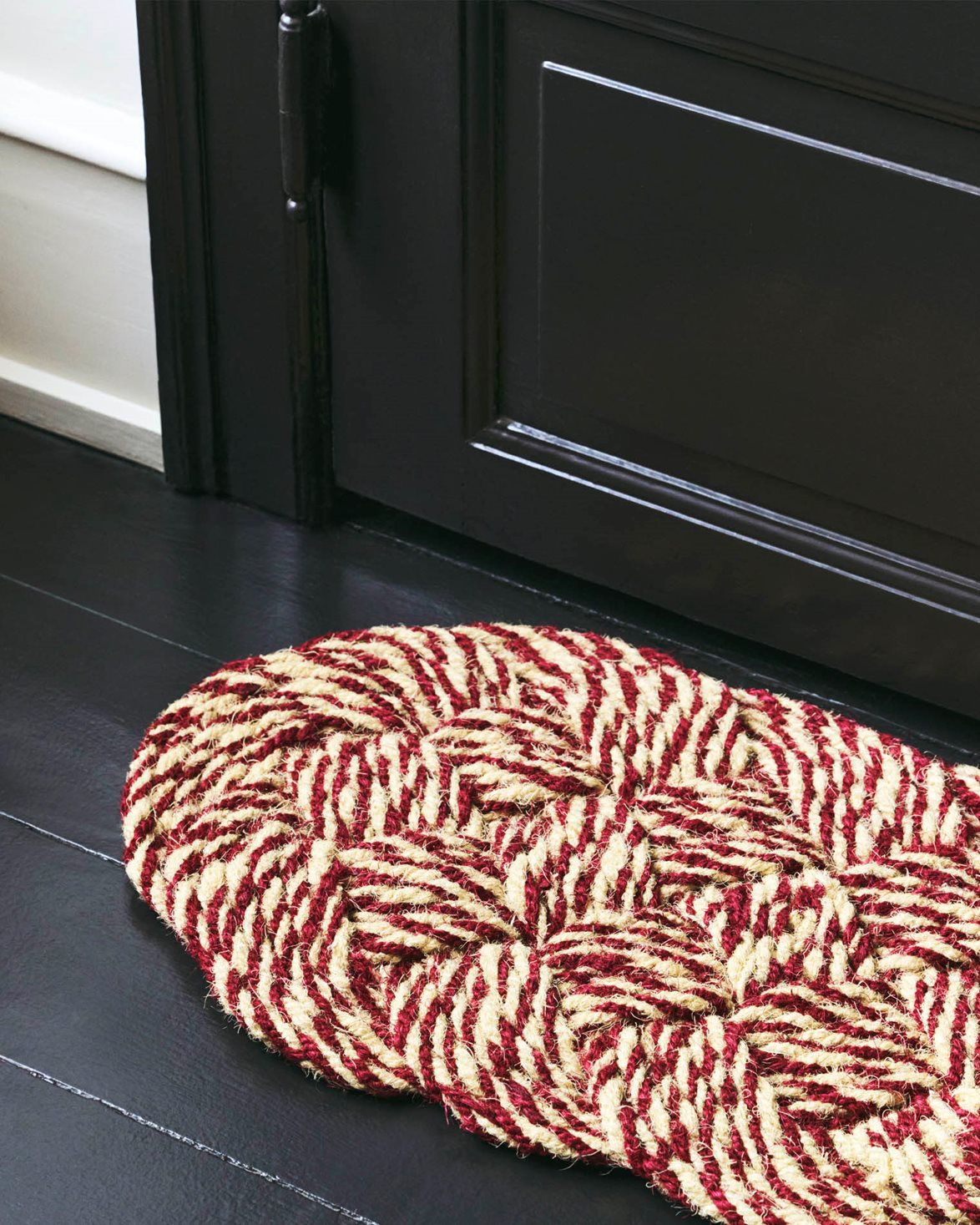 Coco Door Mat Swirl Bordeaux/Off White