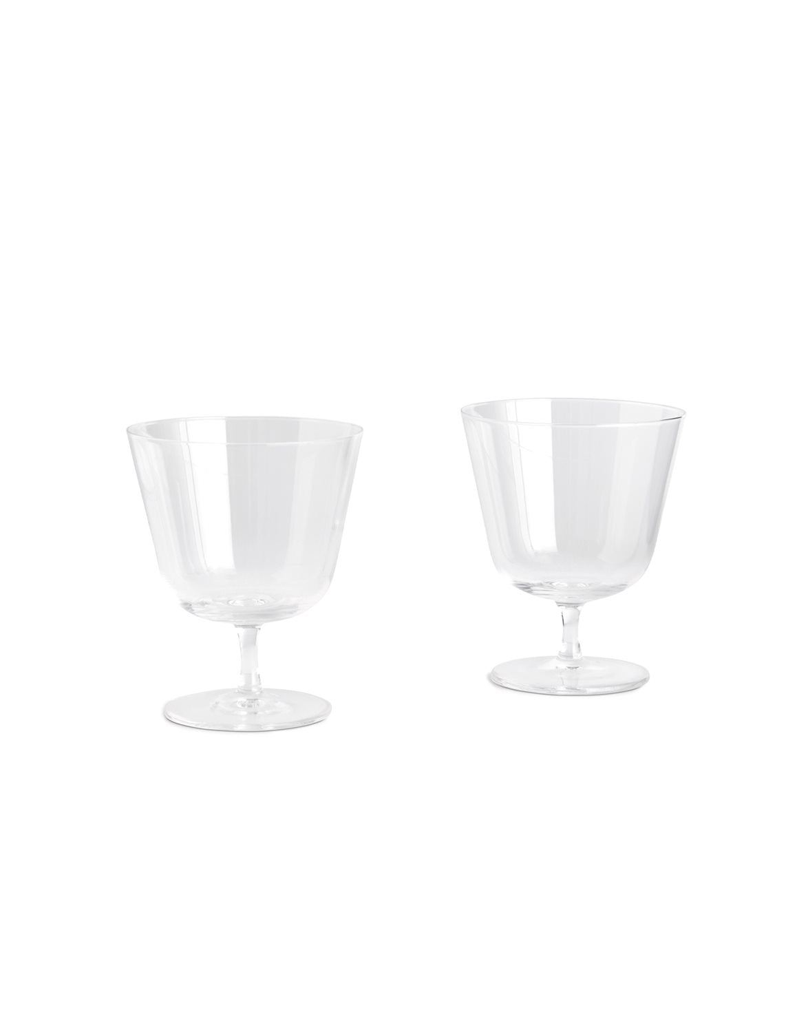 Curve Stem Glass Set Of 2 Small Clear