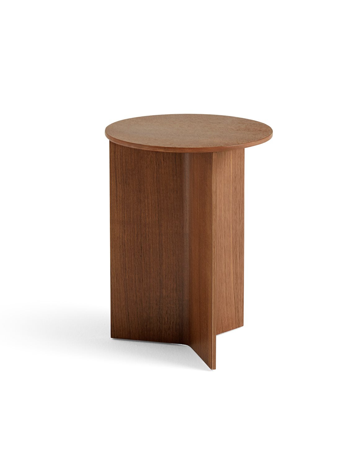 Slit Table Round High Lacquer Walnut