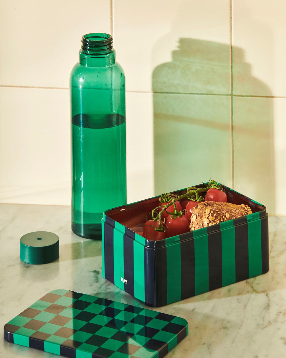 Tin Container Small Green Dark Blue
