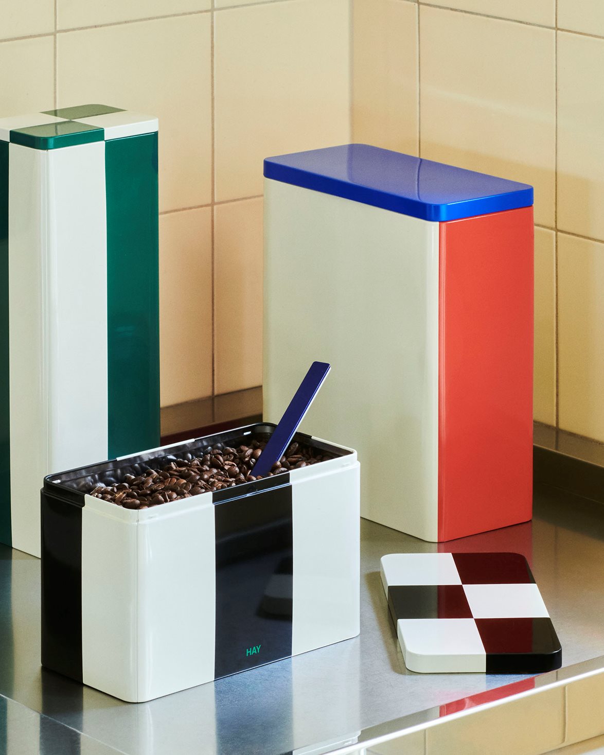 Tin Container X-Large White Blue Red