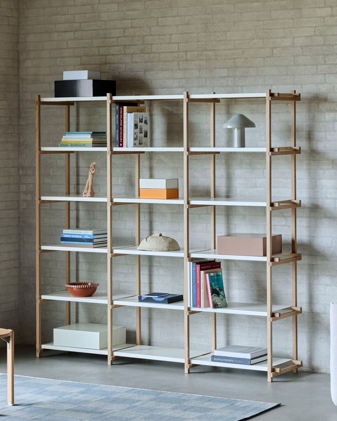 Woody Shelving Column High Soaped Oakalmond white