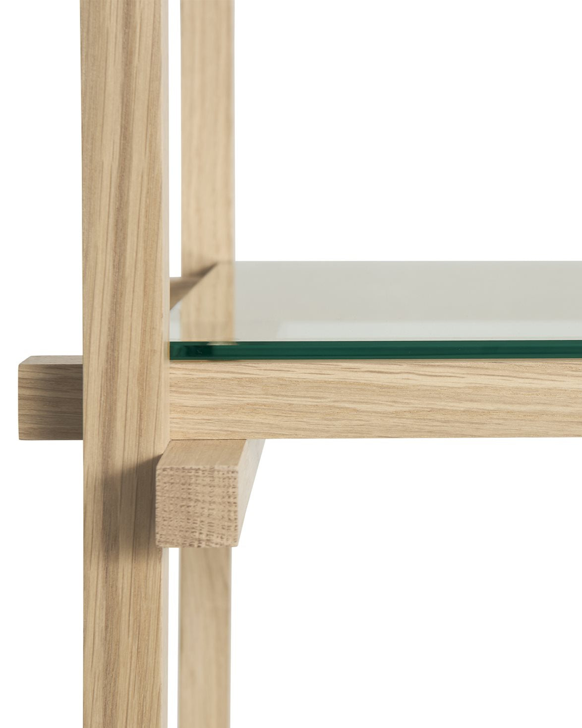 Woody Shelving Column Low Soaped Oakclear Glass