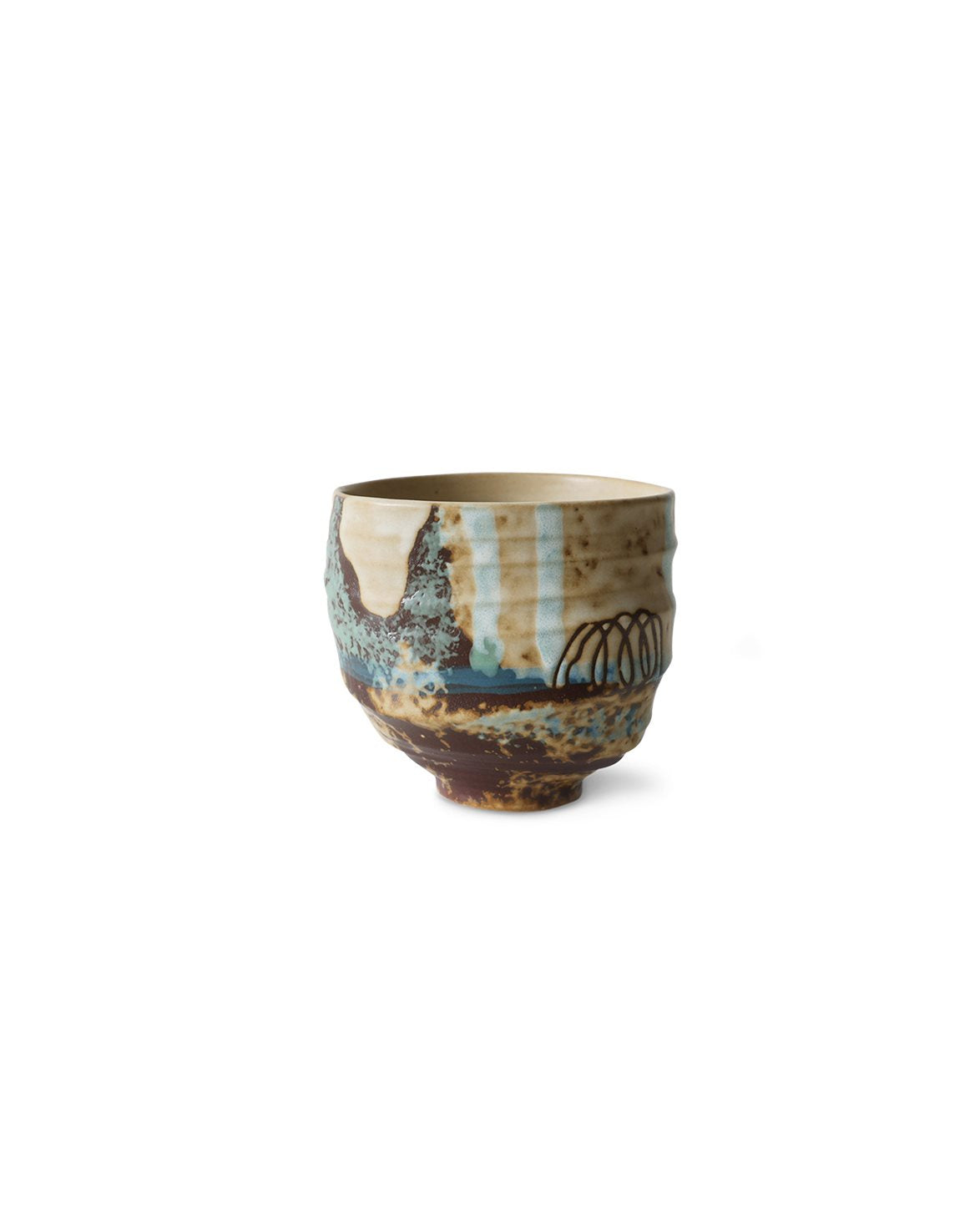 Artist Ceramic Coffee Cup Scratched