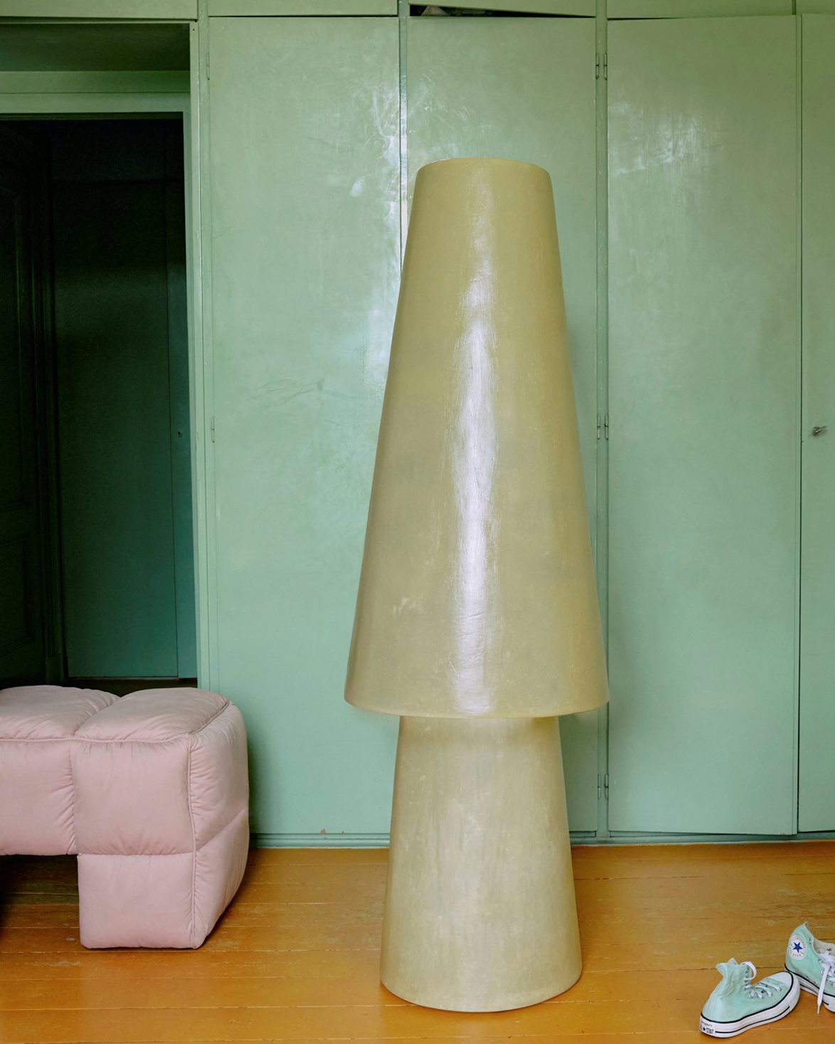 Glassfiber Floor Lamp Soft Green