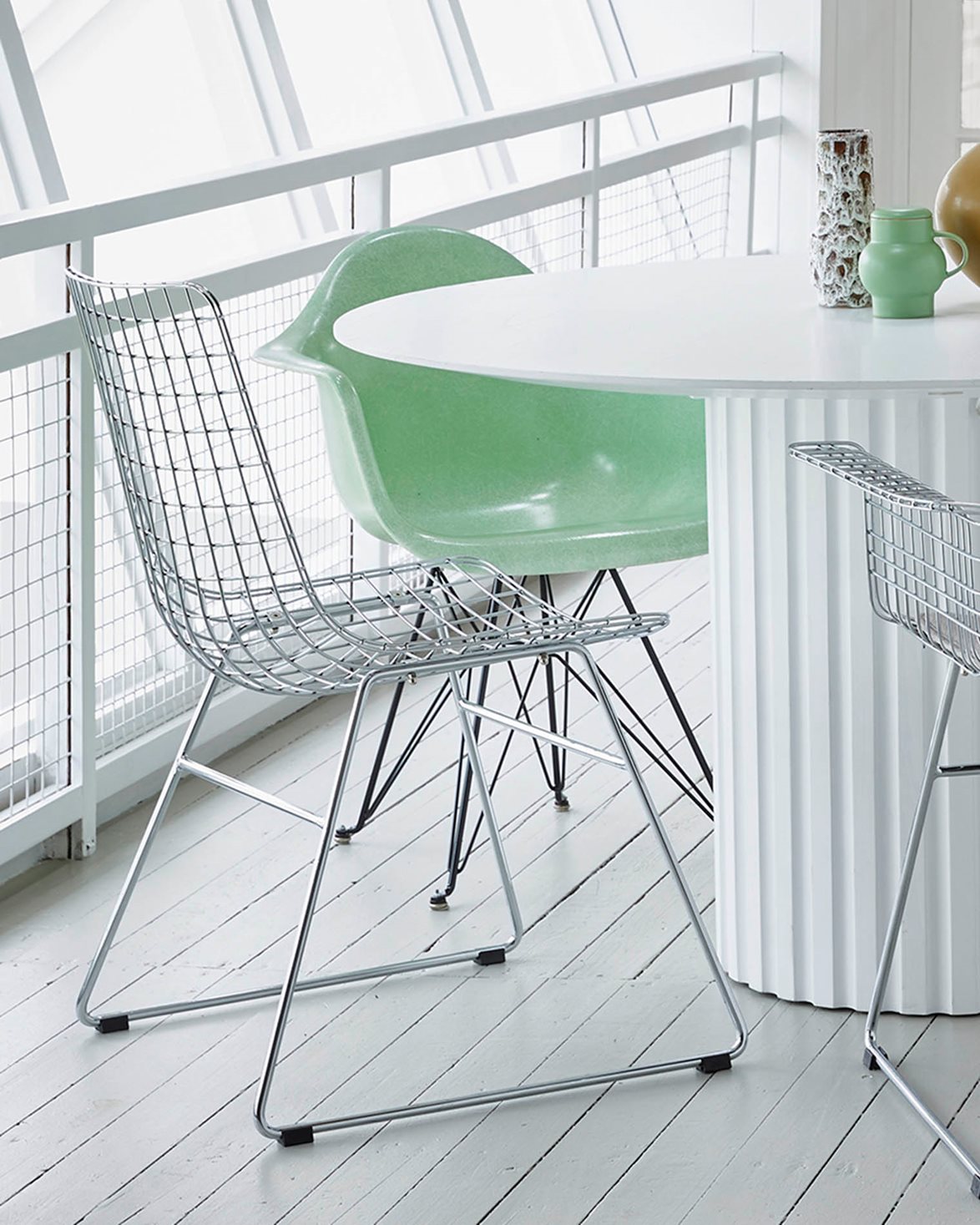 Metal Wire Chair Silver