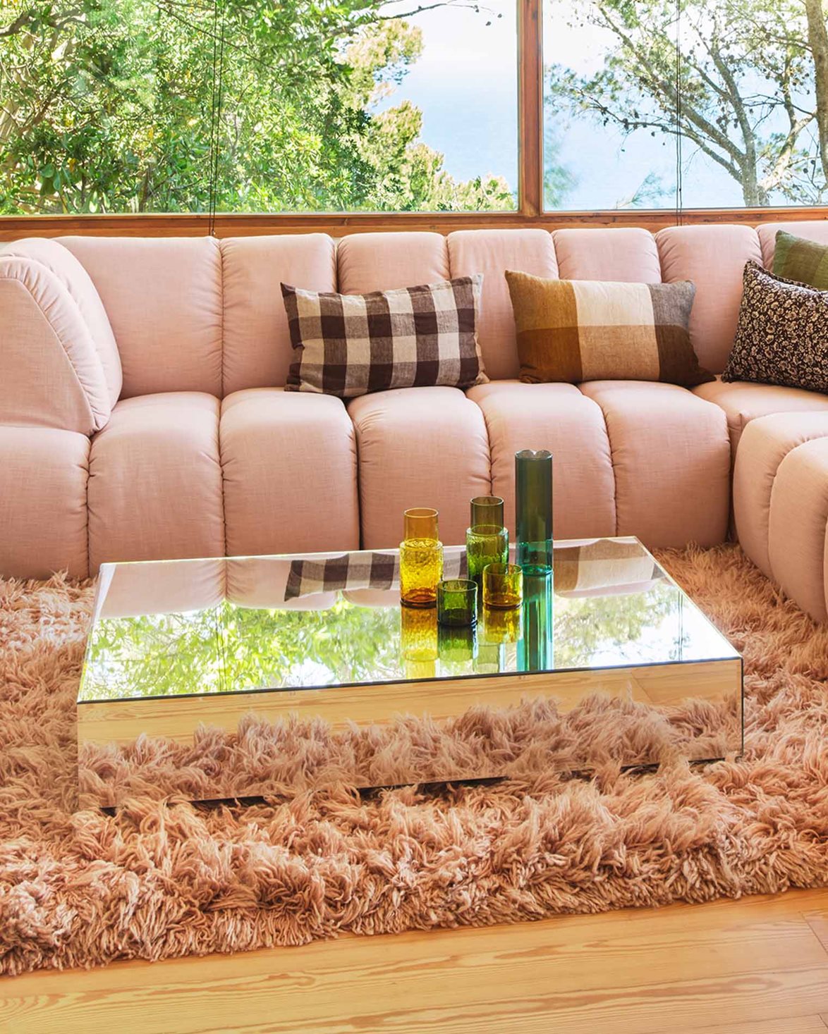 Mirror Block Coffee Table Clear