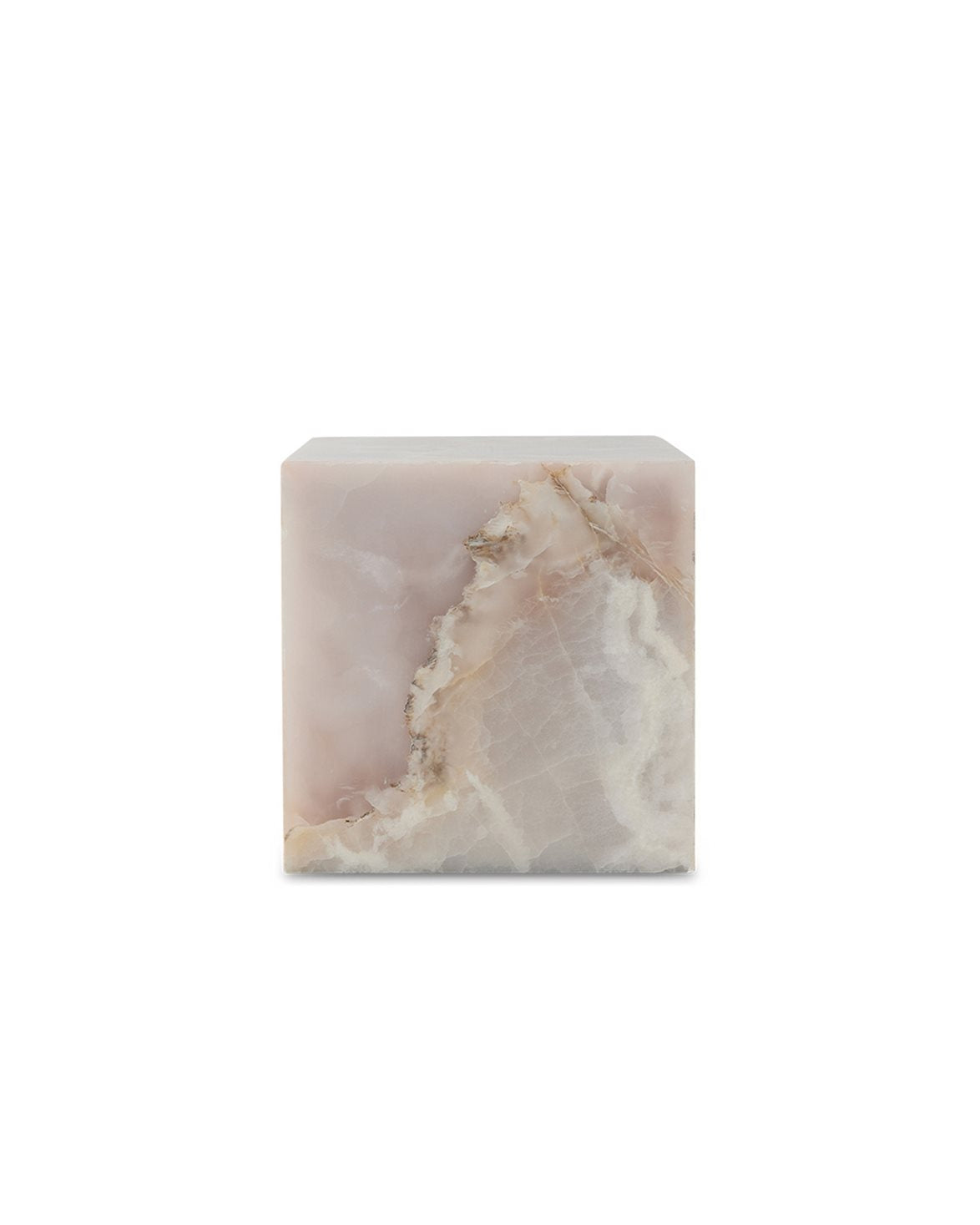 Onyx Marble Block Table Pink Onyx
