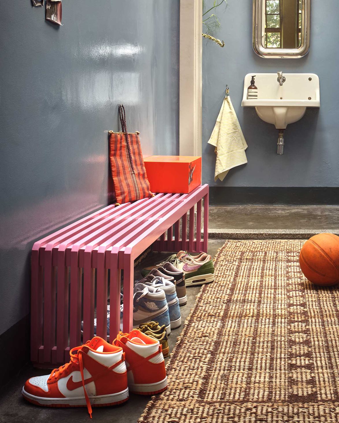 Slatted Bench L Hot Pink