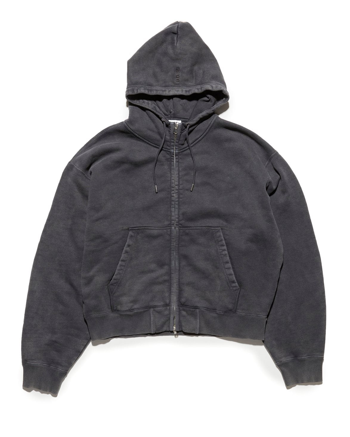 Bubble Zip Hoodie Vintage Black Fleece