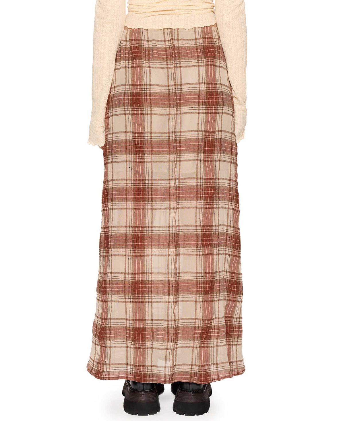 Friend Skirt Faded Red Check