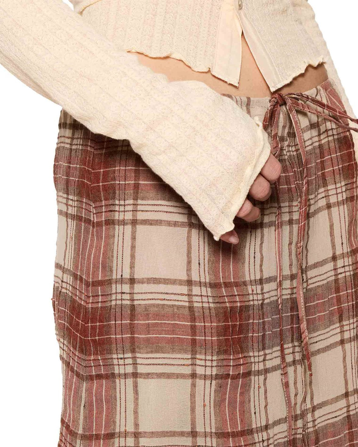 Friend Skirt Faded Red Check
