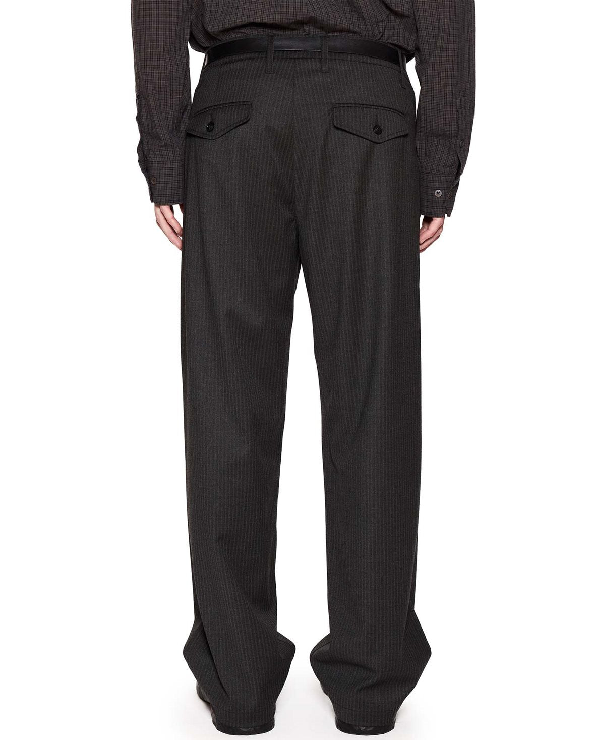 Wind Wide Leg Trousers Grey Pinstripe