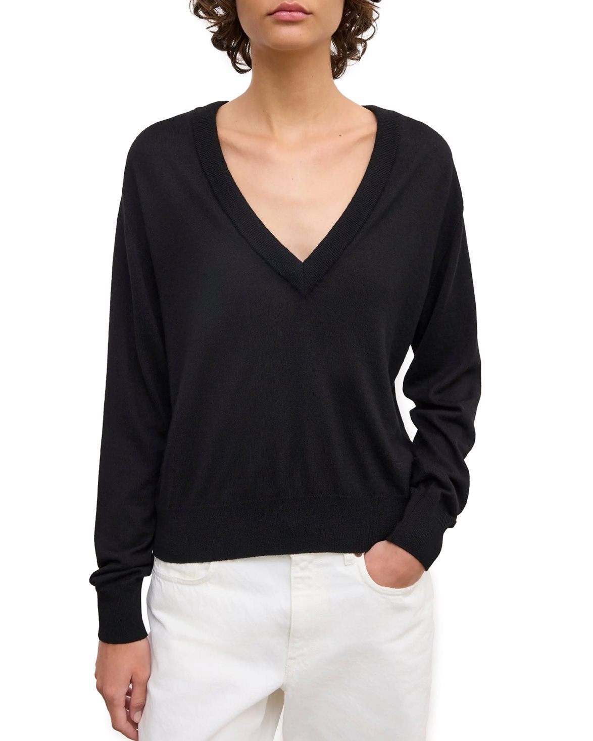 Cashmere V-Neck Knit Black