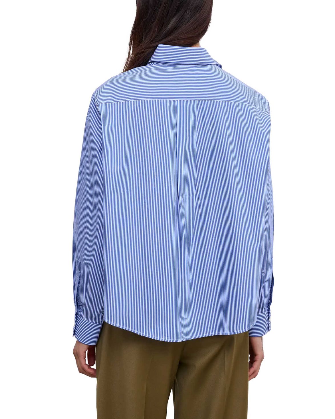 Cropped Shirt Blue Stripe