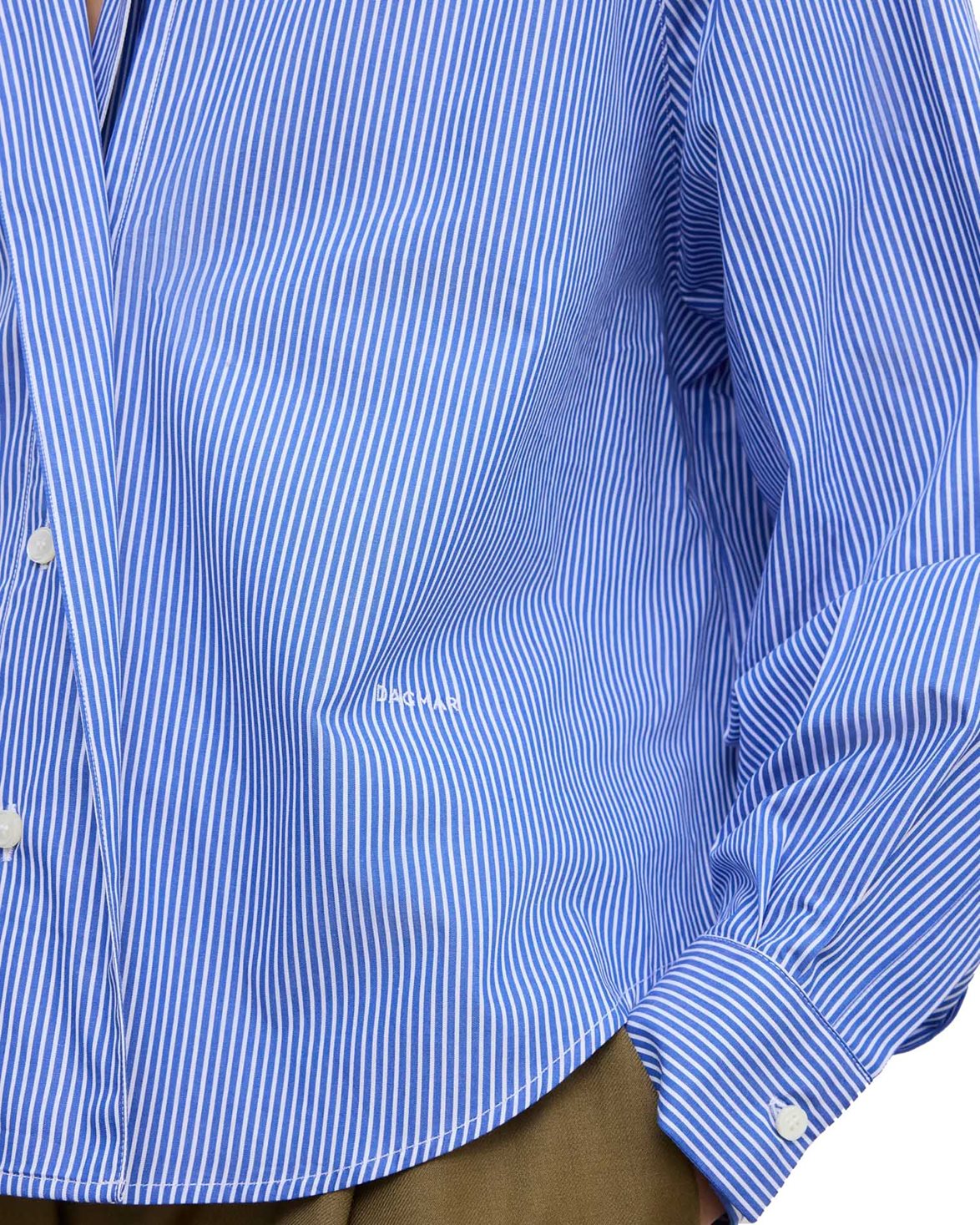 Cropped Shirt Blue Stripe