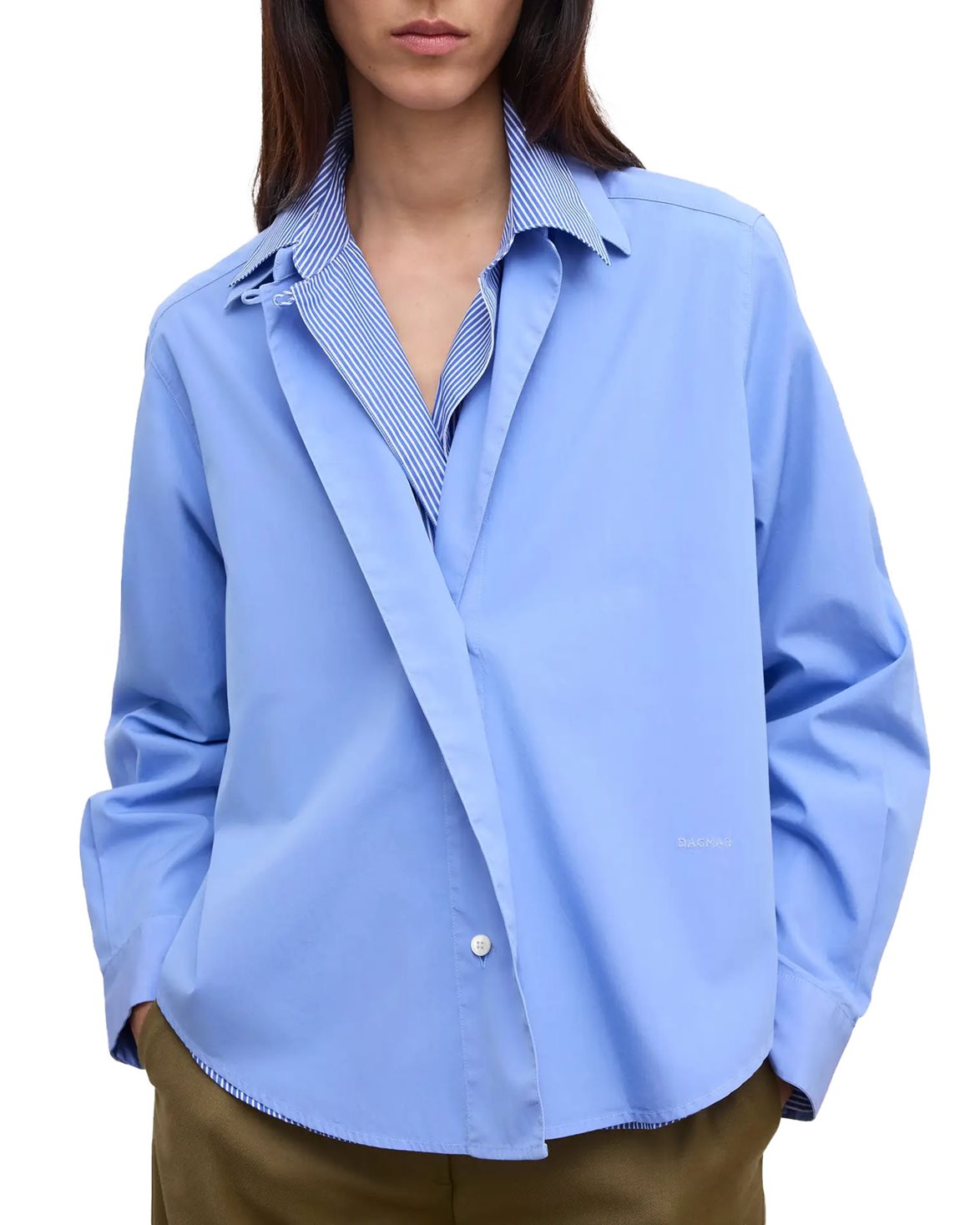 Cropped Shirt Mid Blue