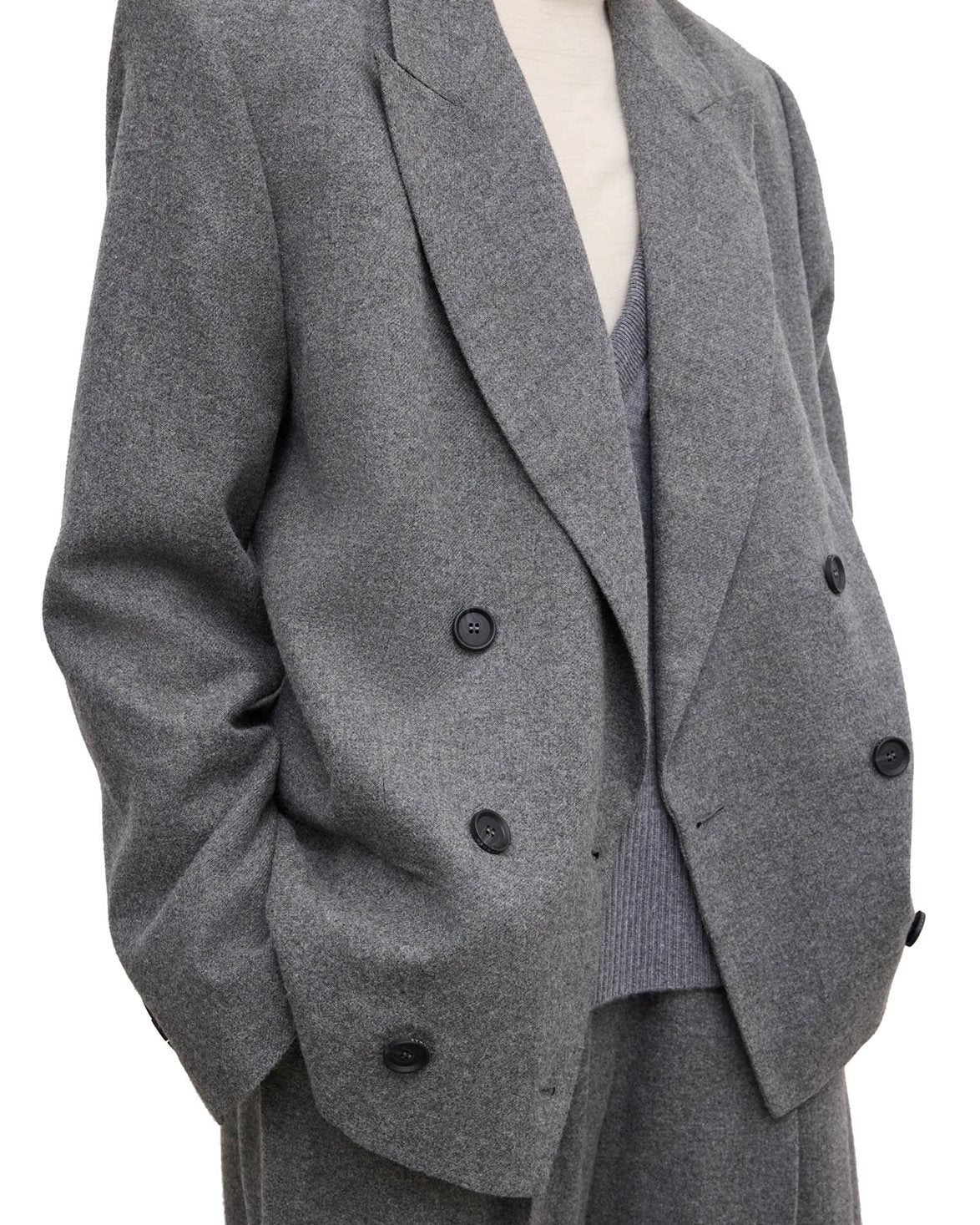 Db Flannel Blazer Light Grey Melange