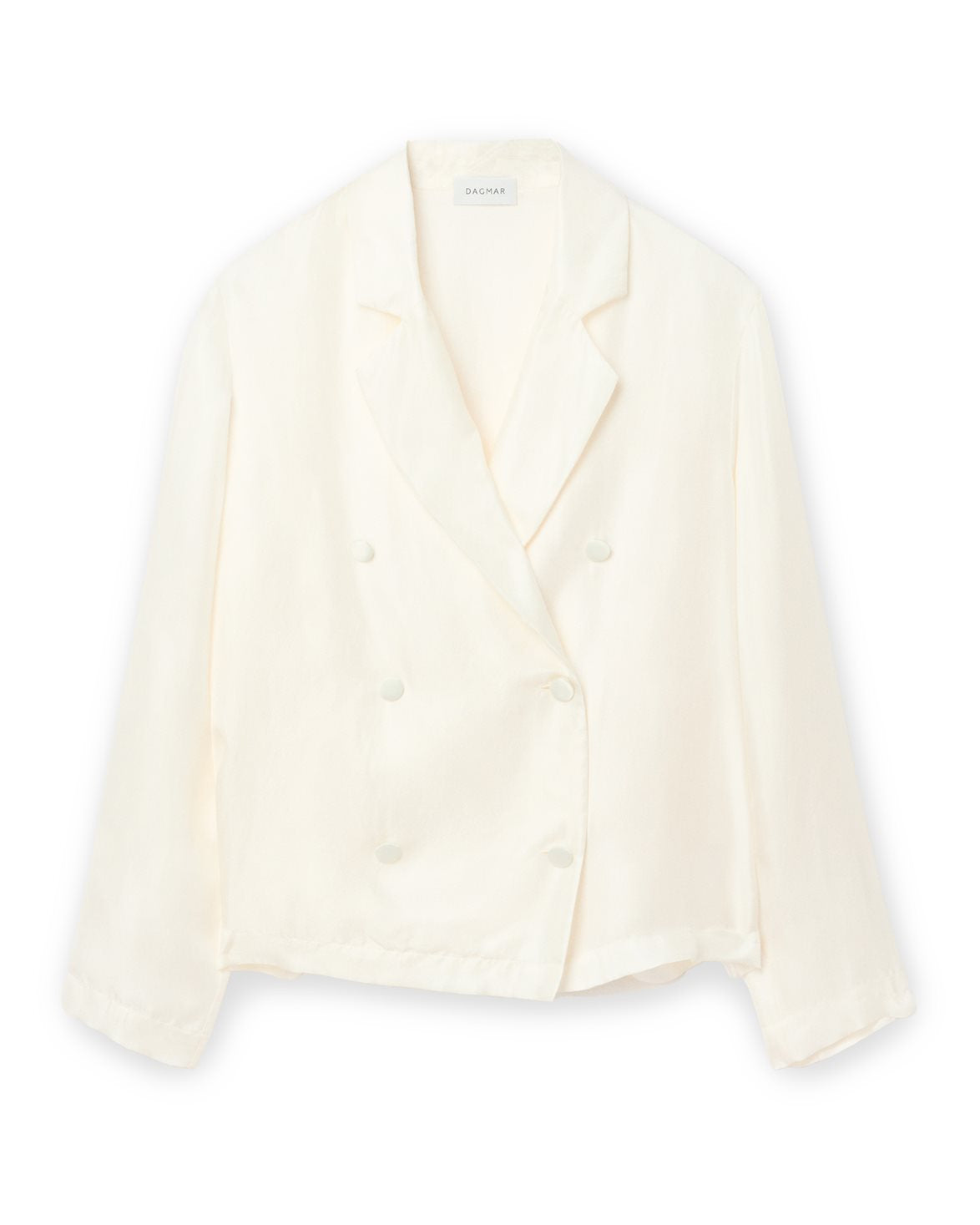 Db Silk Blazer Top Chalk White