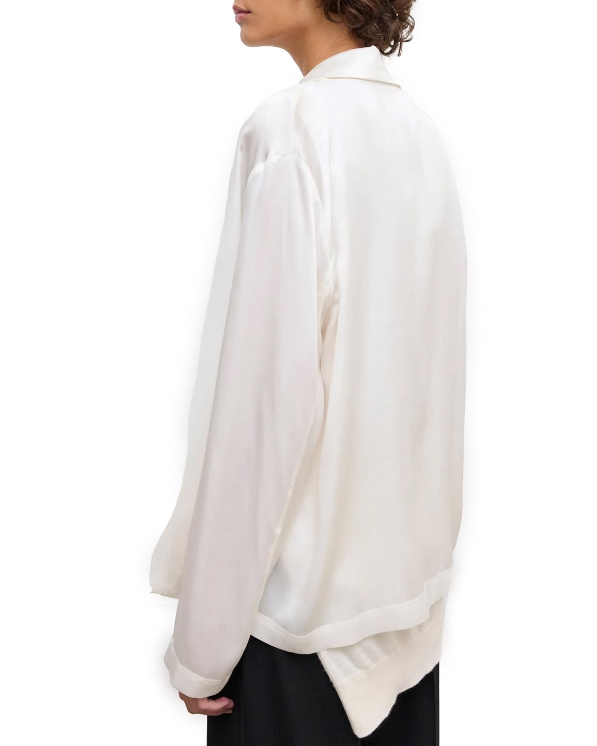 Db Silk Blazer Top Chalk White