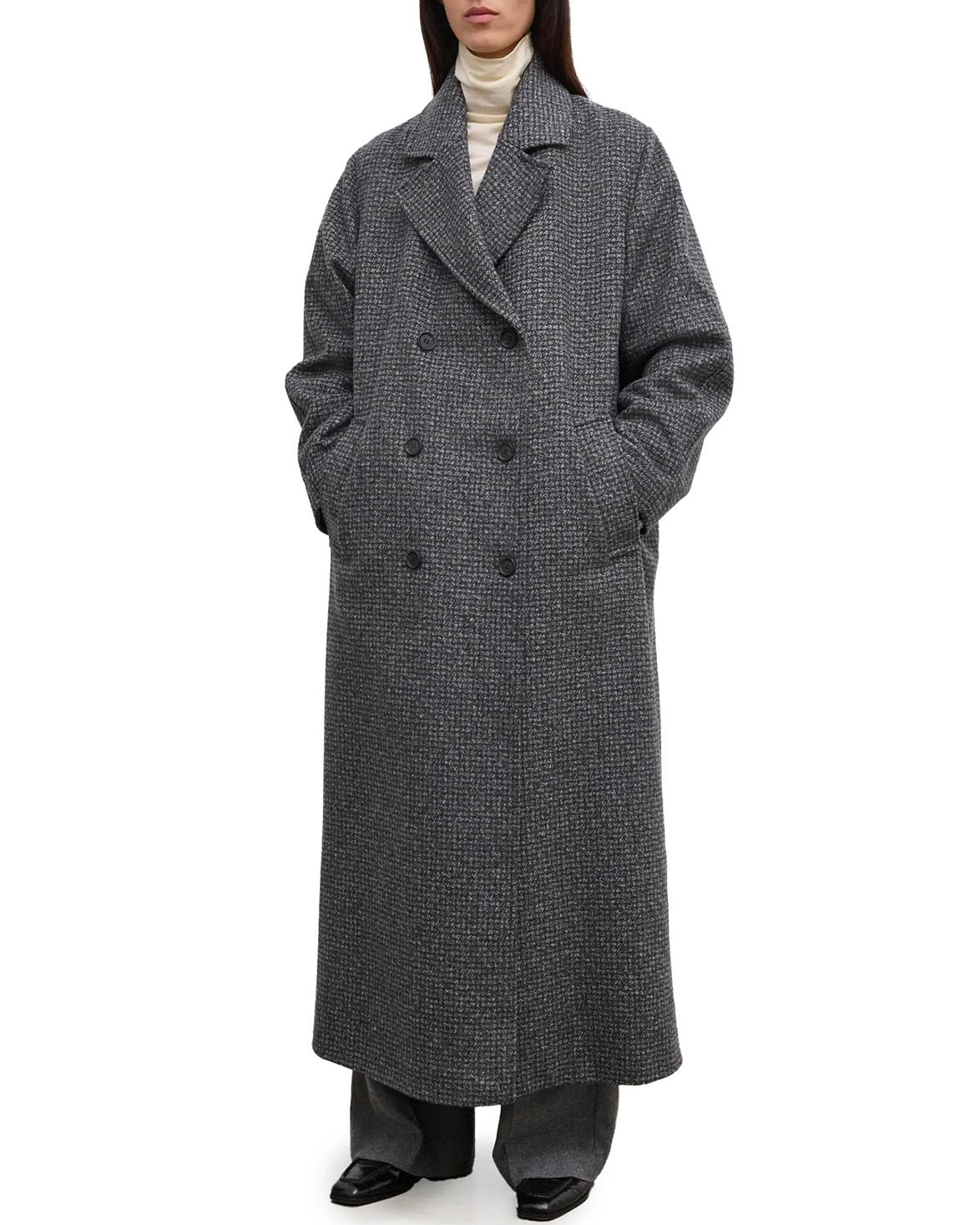 Db Wool Coat Charcoal Grey
