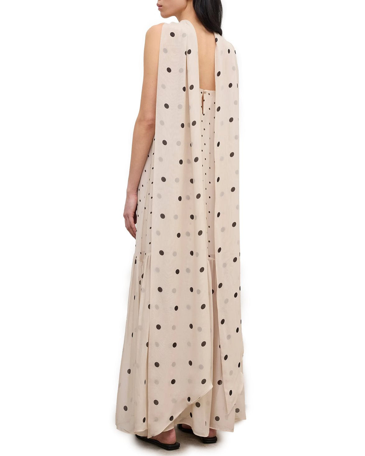 Dot Slip Dress Antique Beige