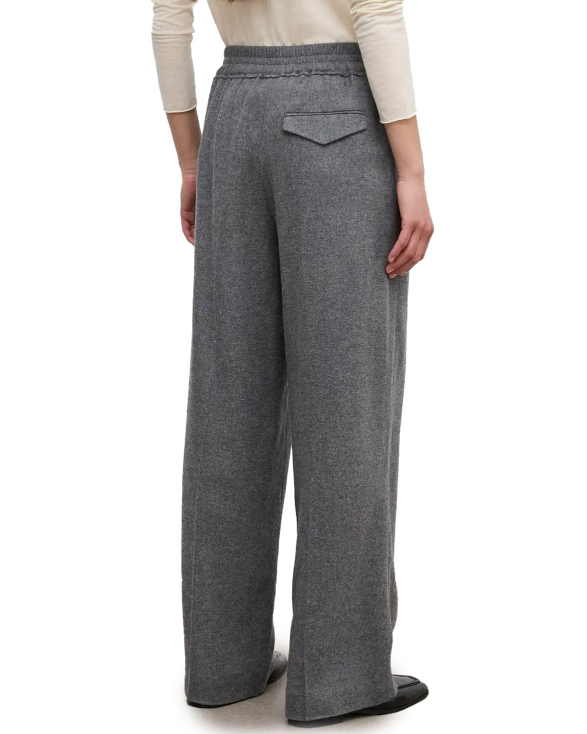 Elastic Wool Trouser Light Grey Melange